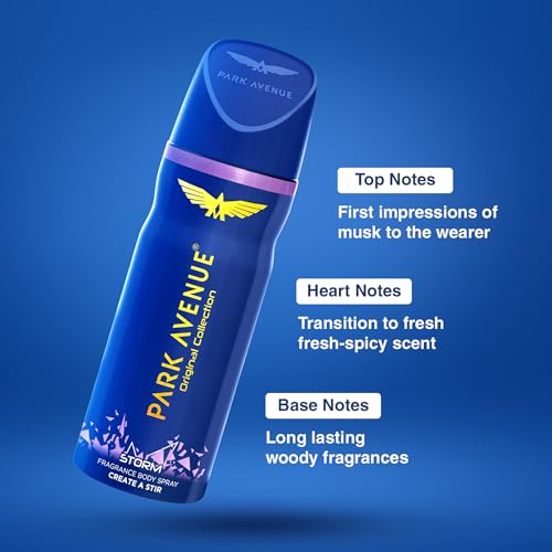 Park Avenue Body Deodorant for Men, 150 ml each (Pack of 3) - Good Morning and Storm