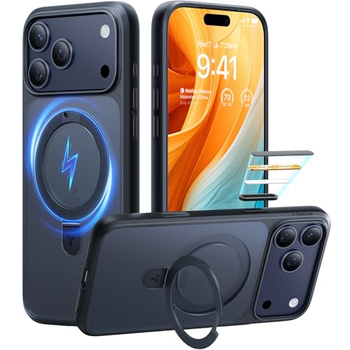 TORRAS Ostand Magnetic for iPhone 17 Pro Case, Fit for MagSafe, 4X Military Drop Protection, Camera Control, Slim Phone Case for iPhone 17 Pro with Ki