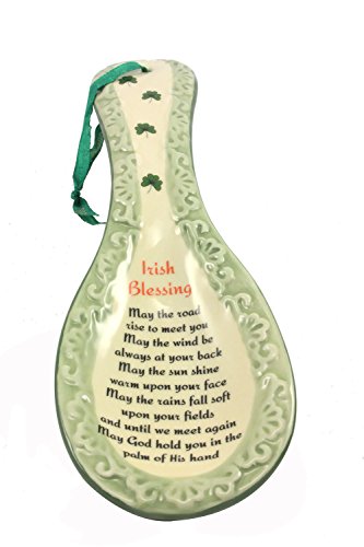 Ceramic Spoon Rest With Irish Blessing Illustration