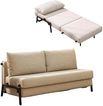 Sofa, Sofa Bed, Seat, 2 Seats, 1 Seat, Compact, Foldable, 2 Way for 1 Person, Single Low Sofa, Mattress Couch, Recliner Sofa, Living Room/Bedroom/Office/Small Spaces Beige, Washable 47.2 inches 120 cm