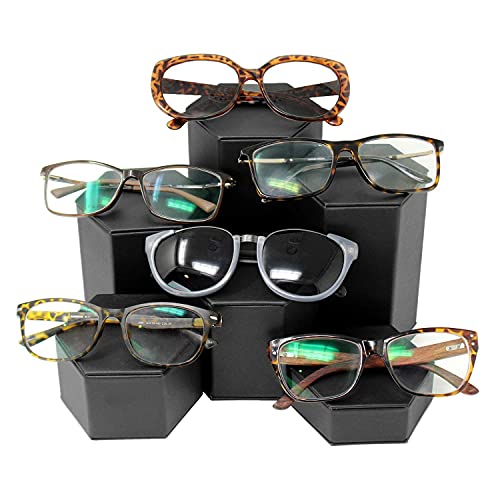 Mooca Black Leatherette 6 Pcs Set Jewelry Display Riser Stand Jewelry Risers Jewelry Risers Pedestal For Accessories, Leatherette Jewelry Display Stand Riser Set #TOP7