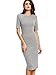 SheIn Women's Short Sleeve Elegant Sheath Pencil Dress Large Grey