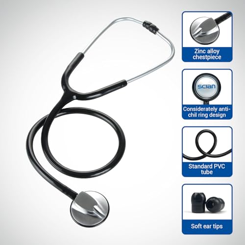 Scian Aneroid Sphygmomanometer - Manuelle Blutdruckmanschette mit D-Ring Universalmanschette 22-42cm, Tragetasche für Krankenschwester Arzt Senior Erwachsene (Schwarz)