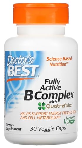 Doctor's Best - Complexe B actif avec Quatrefolic | Avec des vitamines B pour un métabolisme énergétique normal - 30 gélules
