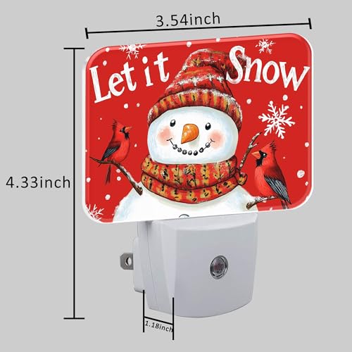 Image of Christmas Snowman Night Light for Kids, Let is Snow LED Night Light Plug into Wall with Dusk to Dawn Sensor for Girls Boys Women Men Room, Hallway, Kitchen, Bathroom, Stairs Decor