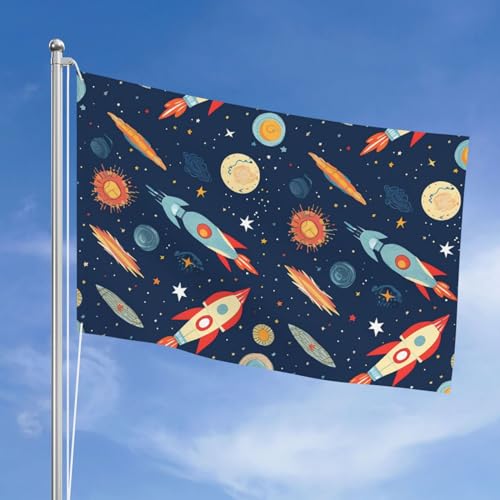 Drapeau fusée dans l'espace grand drapeau extérieur double face et bannière