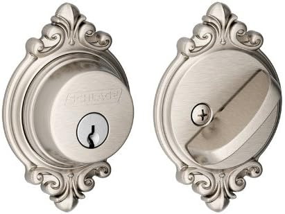SCHLAGE B60 Brookshire Single Cylinder Deadbolt C Keyway with 12287 Latch 10116 Strike Satin Nickel Finish