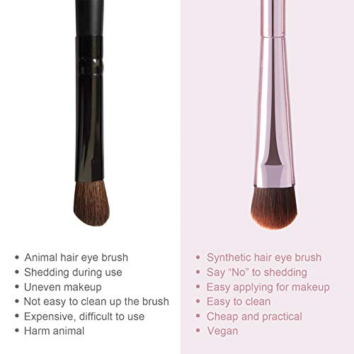 YUE SHEN NAN 5Pcs Eye Makeup Brush Set, Portable Eyeshadow brushes, Eyeliner Brush, Angled Brush Eyebrow Brushes Lip Brush Small Concealer Brush with Case (pink)