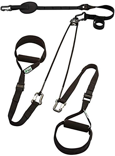 Sling-Trainer Exclusive Elastic Alu, Fitness-Gerät, Schlingentrainer inkl. Umlenkrolle & Türanker, Längenverstellung 160-360 cm, 350 kg