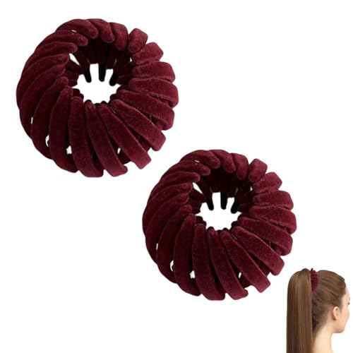 マジックヘアクリップ 鳥の巣 マジックヘアクリップ 拡張可能なベルベット ヘアクリップ ヘアホルダー 鳥の巣 ヘアクリップ、怠惰な鳥の巣 プレート ヘアピン 丸みを帯びたヘアーループ ポニーテールホルダークリップ 女性用 女の子用