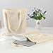 Carbrea 12 Pack Canvas Tote Bag - Lightweight Thin Tote Bags Bulk Blank Shopping Reusable Grocery Bags for DIY Gift Sublimation Activity - Beige