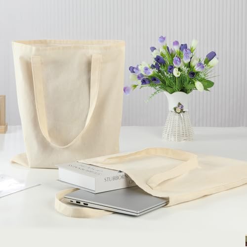 Carbrea 12-Pack Thin Canvas Tote Bags