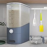 Tomus-UNI 26.5 Lbs Rice Dispenser, Large Sealed Integrated Grain Container Storage, Rice Container w