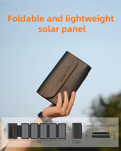 Panel solar plegable de alta eficiencia de conversión 24% con salida USB-C directa 3