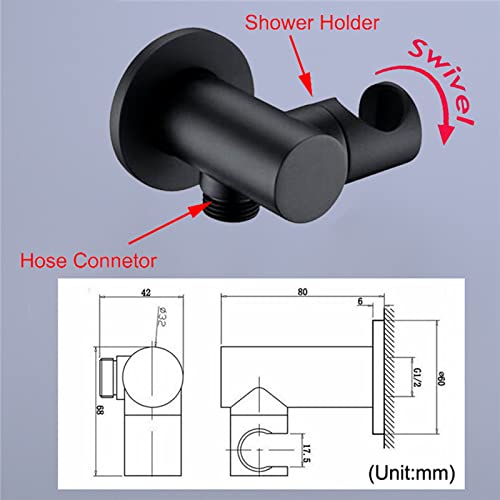 Esbant Complete Shower Faucet Set, Black Rain Shower System With 8 Inch Rain Shower Head And 3 Function Handheld Shower Head, Wall Mounted Brass Shower Kit Kitchen Sink Faucets #TOP2