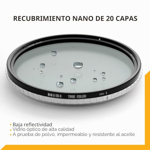 Filtro ND Variable NiSi True Color 1-5 Pasos de 105mm para control de luz preciso 5