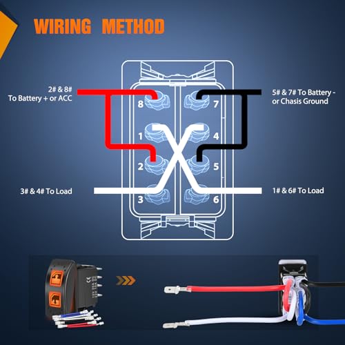 Image of Nilight 12V 20A Waterproof Rocker Toggle Switch Blue LED Light 5 Pack | Plug-and-play fit (OE 710004979) with dual LED backlighting. Includes jumper wires for easy installation