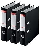 Esselte Essentials | Pack de 3 Classeurs à levier | Dos 75mm | Capacité jusqu’à 500 | feui...