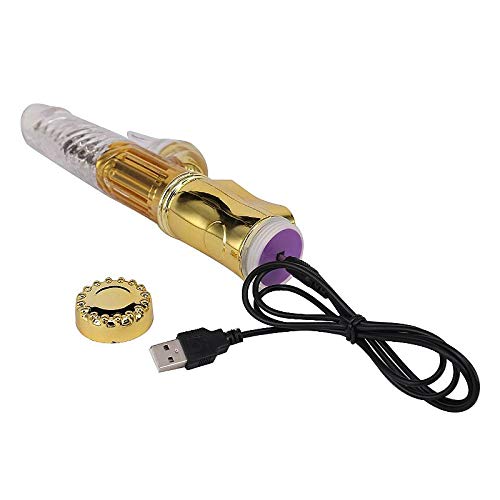 VIBRADOR ROTATIVO 36 VIBRAÇÕES USB (DOURADO)