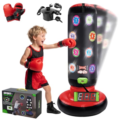 Punching Bag for Kids, with Scoring LED Lights & 6 Game Modes, 60 Inch - image 1