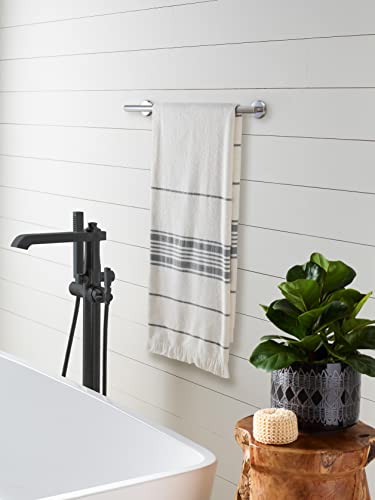 Image of Amerock Arrondi 18 inch Polished Stainless Steel Towel Bar | Decorative bathroom hardware in durable Stainless Steel construction; mounting hardware included for easy installation