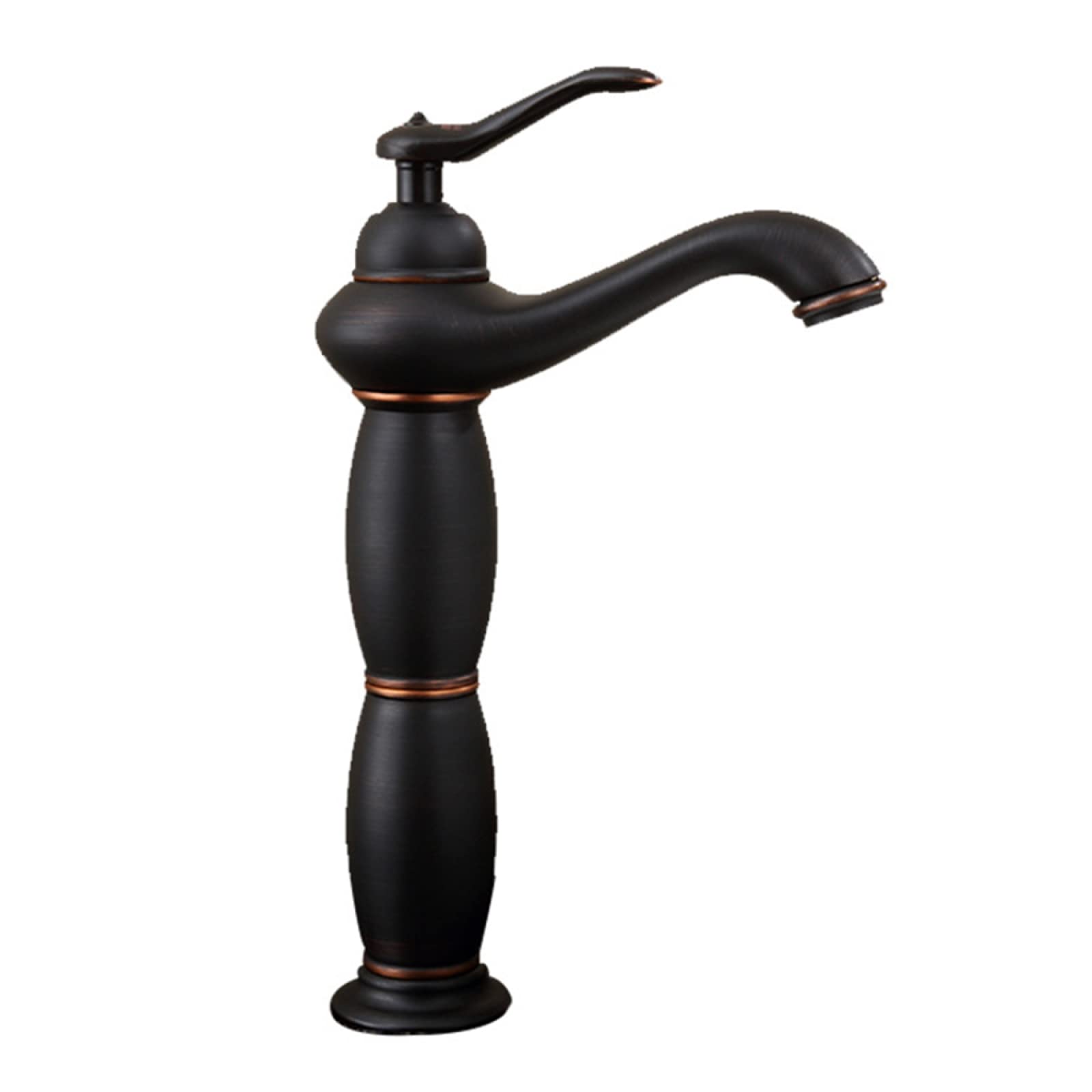 ZYCHSJXA Brass Cold Hot Mixer Vanity Tap, Single Handle Bathroom Sink Faucet High, Black Vintage faucets