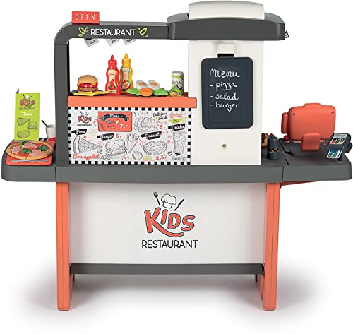 Foto von Smoby - Kids Restaurant - Kinderrestaurant mit vielen Spielbereichen und Elektronische Kochplatte, mit 63 Zubehörteilen, für Kinder ab 3 Jahren