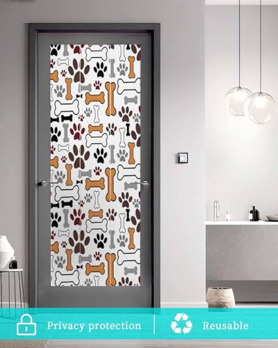 Película decorativa para ventana con diseño de patas de perro miniatura 5