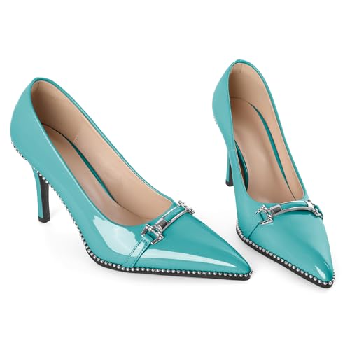 Image of Women's High Heel Pumps Stiletto Heel Pumps for Women Pointed Toe Heels Elegant Classic 3.5 Inch Beaded Pumps