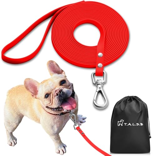 【T.A.L.D.B】【ドッグトレーナー推薦】 リード 犬 ロングリード 犬しつけ用 丈夫 PVC素材 水を弾く 汚れにくい 絡まりにくい 臭わない 散歩 広場 海 川 雪遊び アウトドア キャンプ 【10色展開】 【長さ 1.5m 3m 4.9m 9.2m 15m 20m 】 (レッド, 4.9ｍ)