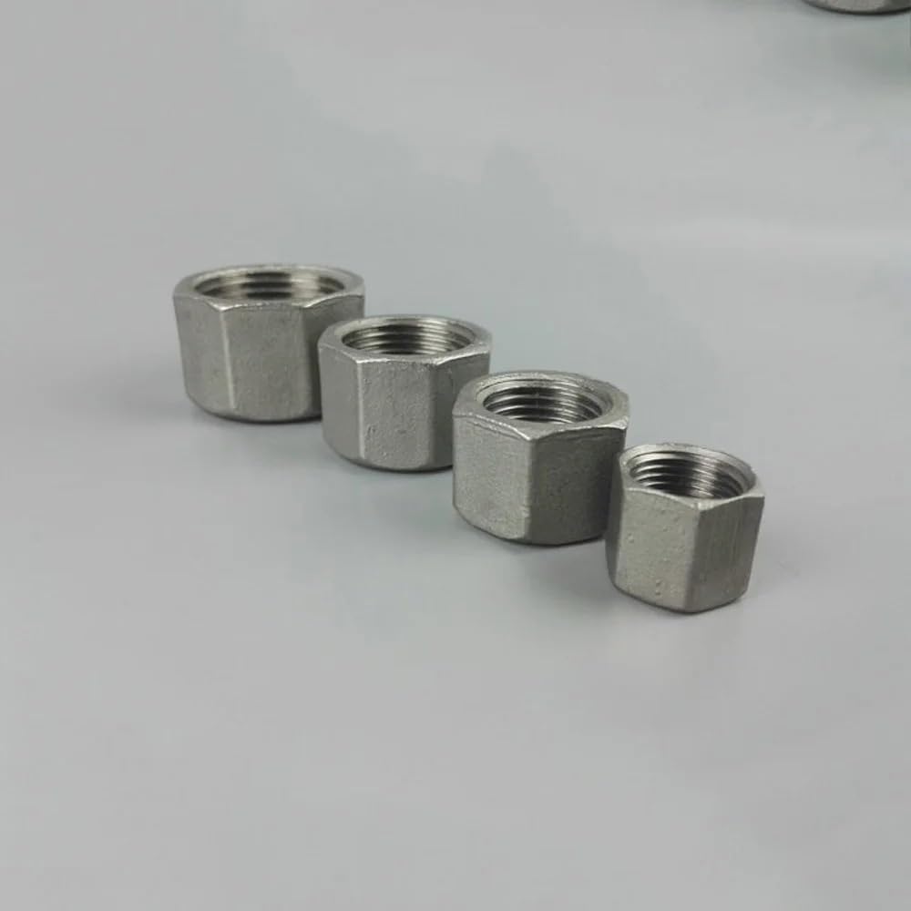 OSNEEOIY 1/4" 3/8" 1/2" 3/4" 1" 1-1/4" 1-1/2" 2" 3" 4" Female Hex End Cap 304 Stainless Steel Pipe Fitting Water Gas Oil(HEX END CAP_2")
