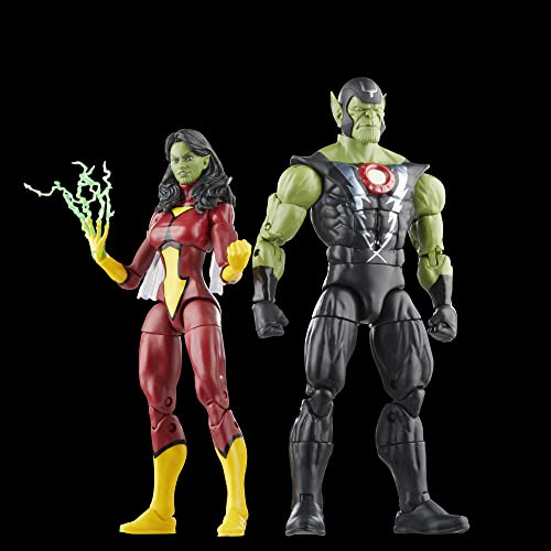 Hasbro Marvel Legends Series Skrull Queen e Super-Skrull, bonecos colecionáveis do 60º aniversário d
