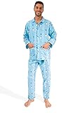 Jusqu\'au lever du jour Ensemble Pyjama Chaud pour l\'hiver en Pilou Unisexe (Bonhomme de Neige, S)
