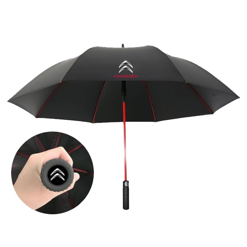 FELEA Paraguas Plegable Antiviento Compacto para Citroen C5X 2021 2022 2023 2024, con Logo de Auto, Diseñado para Ser Durable y Elegante