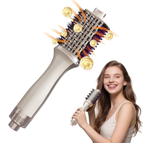 HyAdierTech Cepillo de Aire Caliente 3 en 1, Rizador Iónico y Secador de Pelo con 3 Velocidades