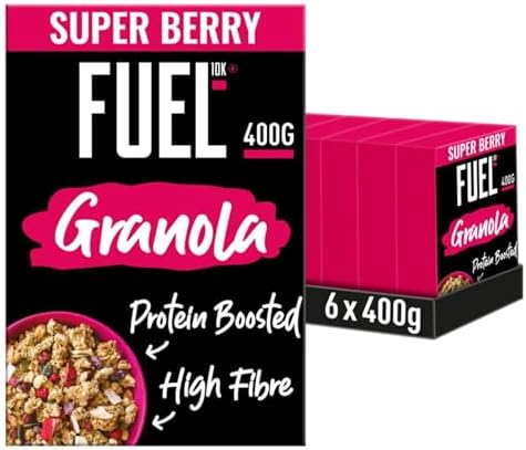 FUEL10K Protein Boosted, Chunky Granola, Super Berry, 6 x 400 Gram Box - High...