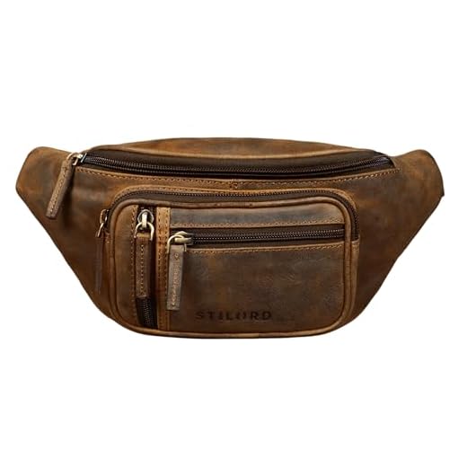 STILORD 'Greg' Bauchtasche Leder Vintage Hüfttasche Herren Damen Belt Bag für Sport Festival Handy Werkzeugtasche Gürteltasche Doggy Bag Echtleder, Farbe:aneto - braun