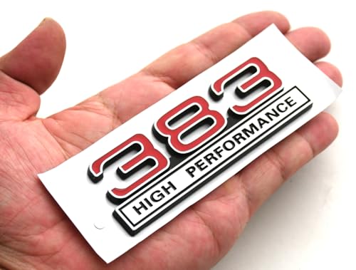 Calcomanías 3D de motor de alto rendimiento insignia 383 cromada para coches y camionetas