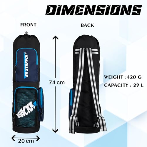 Image of WHACKK Mudra Unisex Yoga Aerobics Gym Mat Bags Air Ventilated Pocket for Shoes, Front & Top Open, Carry Way with 3-Way Options i.e. Backpack, Holdall or with a Loop (Navy)