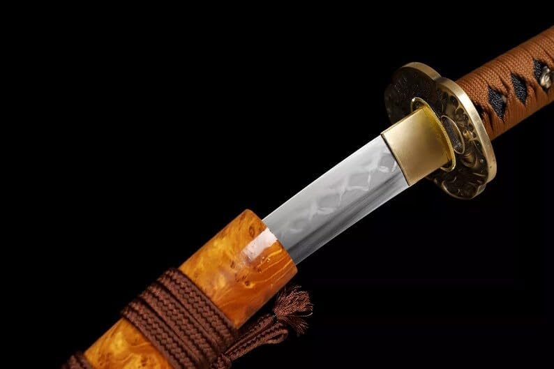 Handmade Japanese Tanto Sword L6 Steel Full Tang, Clay Tempered, Gifts for Him, Real Sword, Sharpen