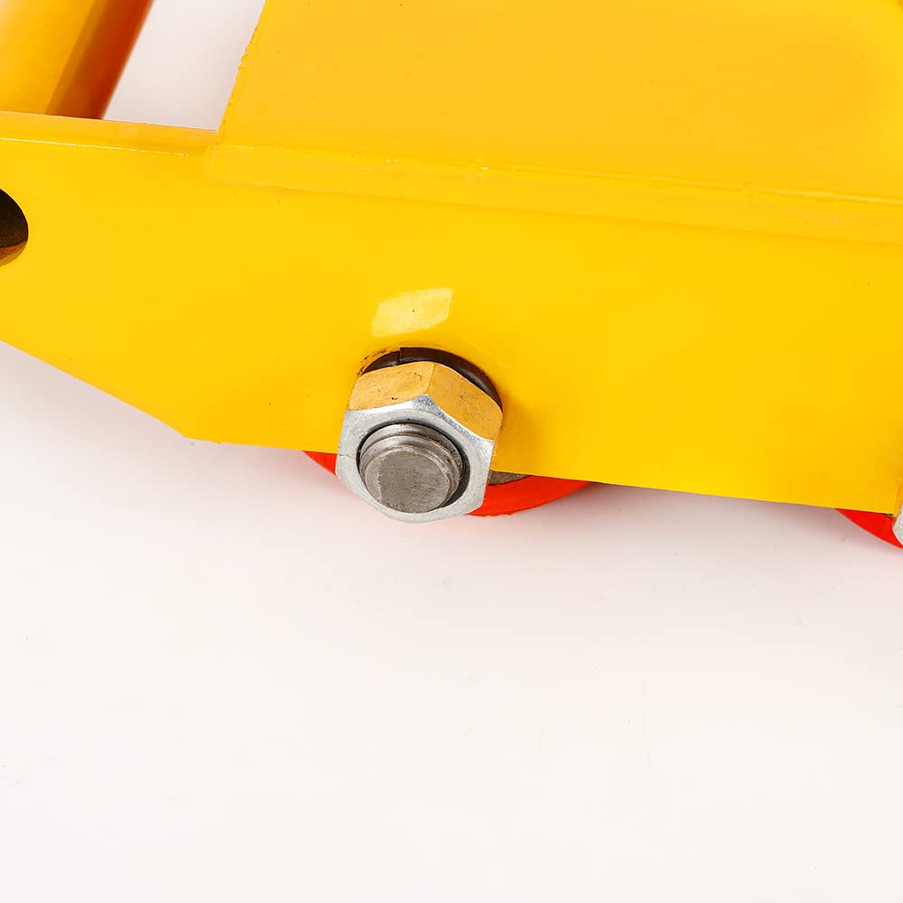 12T Rotelle per trasporto skate industriale con 8 ruote direzionali in poliuretano, rotazione a 360 gradi di macchine pesanti ed elettrodomestici (4 pezzi, giallo)