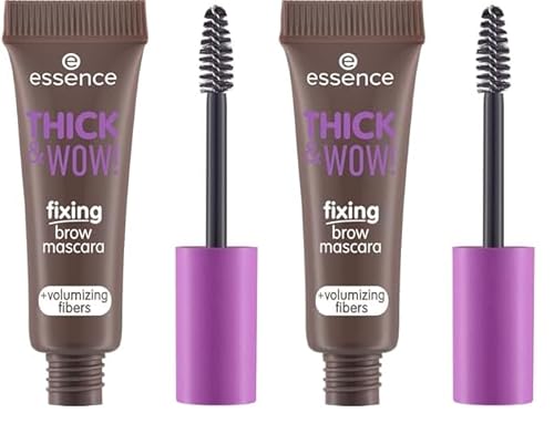 Essence Cosmetics THICK & WOW! mascara fissante sopracciglia, volumizzante, correttore, 6 ml (Confezione da 2)