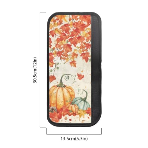 Image of Dreaweet Watercolor Pumpkin and Maple Print Fridge Handle Covers Set of 4