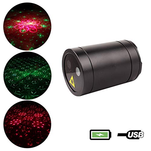 Preisvergleich Produktbild HOQTUM Tragbare Mini Bühnenlicht USB Aufladbare Akku RG 16 Patterns Sprachaktivierte Discoleuchten Außen Reisen Camping Weihnachtsmusik DJ Party (Color : Black, Size : 5x7.2cm)