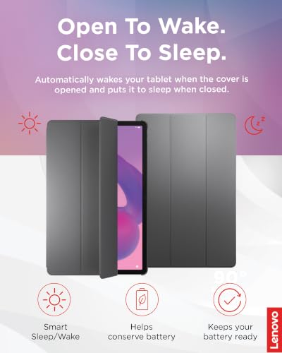 Image of Lenovo Folio Case for Idea Tab Pro, Protective Tablet Cover with Built in Pen Holder, Sleep /Wake Function & Convertible Stand, PU Leather Case, Luna Grey