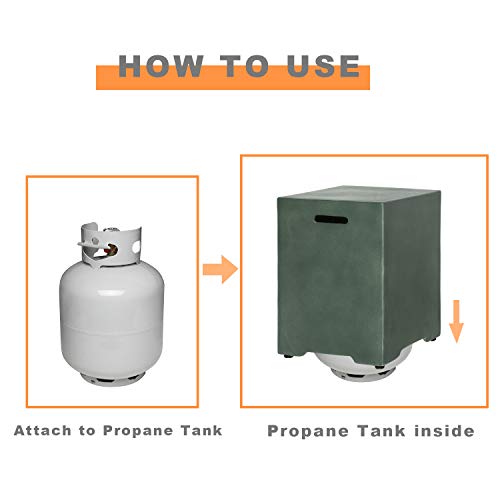 COSIEST-2-Piece-Outdoor-Propane-Fire-Pit-Table-Set-w-Tank-Celadon-Faux-Stone-35-inch-Square-Fire-Table-w-50000-BTU-Stainless-Steel-Burner-w-Metal-Lid-20lb-Hideway-Tank-for-Garden-Porch