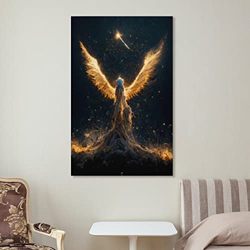 The Unreal Guardian Angel Poster Canvas Wall Art Prints For Wall Decor Room Decor Bedroom Decor Gifts 20X30Inch(50X75Cm) Frame-Style #TOP6