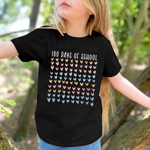 Image of BANGELY 100 Days of School Shirts for Kids Back to School Graphic Tee 100 Days Celebration Tshirt Elementary Student Gift