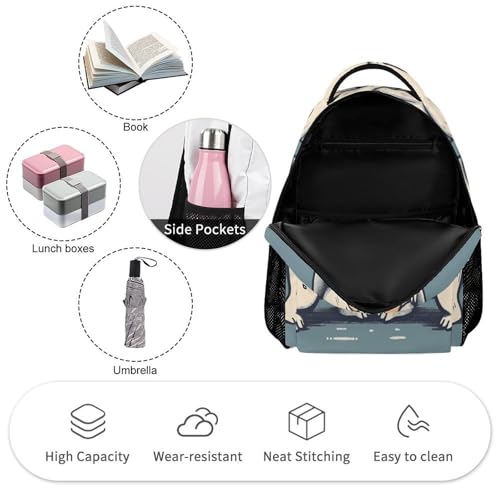 Bear Dancing Backpack for Travel, Ultra Durable Small Bookbag Lightweight Daypack for Women Men3