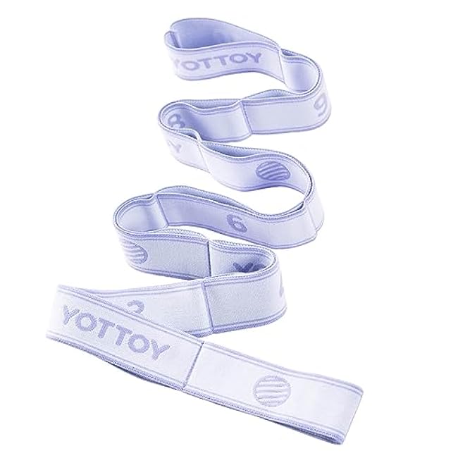 YOTTOY Yoga Strap and Resistance Bands-Exercise Elastic Bands for Working Out Women with 10 Loops-Perfect for Stretching and Physical Therapy